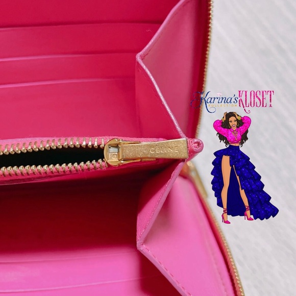 🎀 Celine Long Bicolor Zip Around Wallet, Continental Wallet, Pink Wallet 🎀 - Picture 7 of 9
